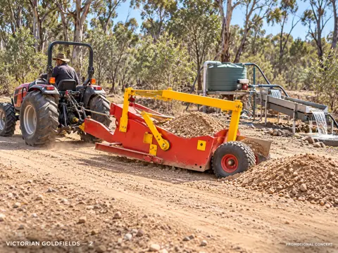 Victorian Goldfields Scraper in Action — application concept